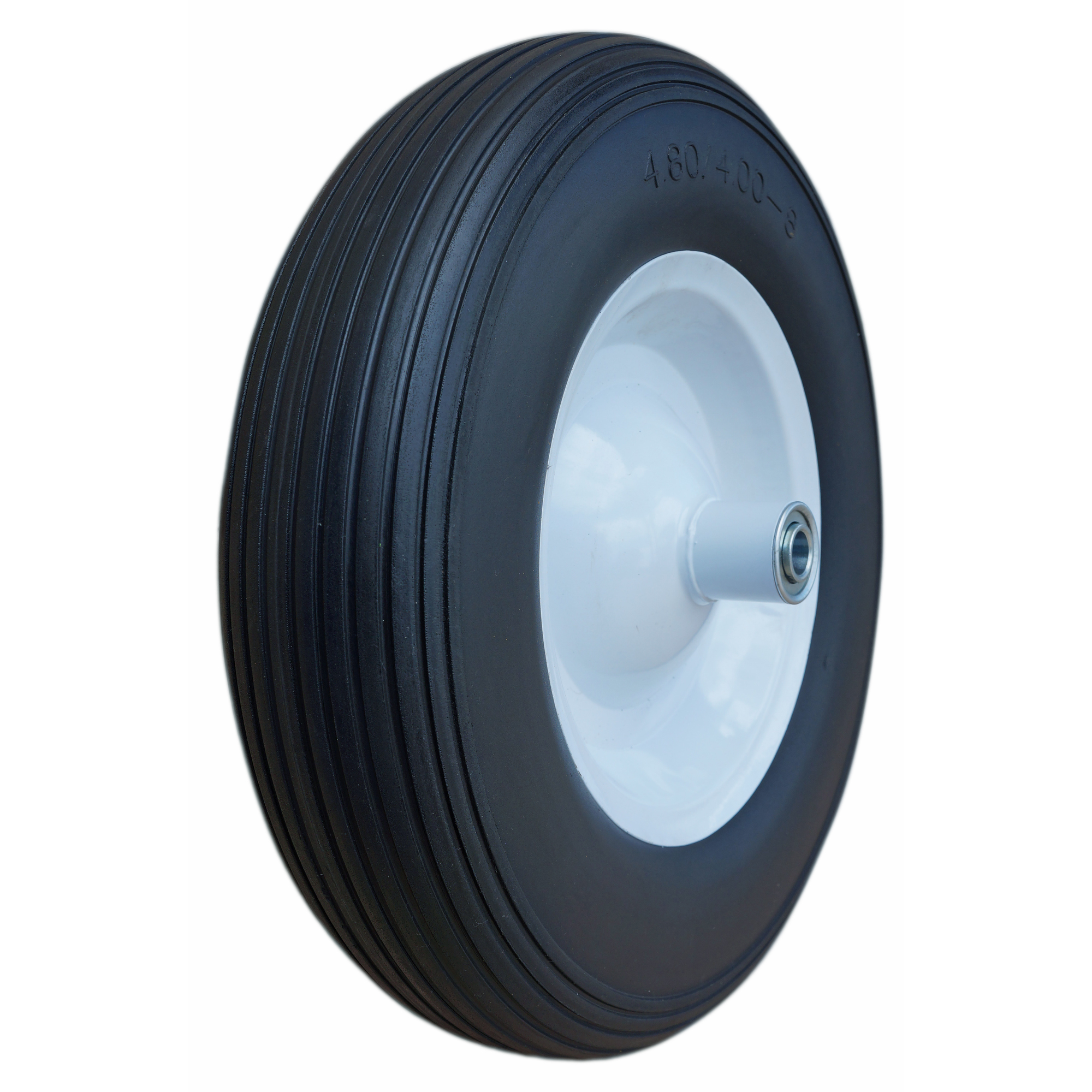 HI-RUN, Wheelbarrow Tire Assembly, Flat Free, 5/8in. bearings, Tire Size 4.80/4.00-8 Model# CT1001
